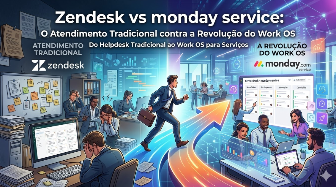Zendesk vs monday service: O Atendimento Tradicional contra a Revolução do Work OS