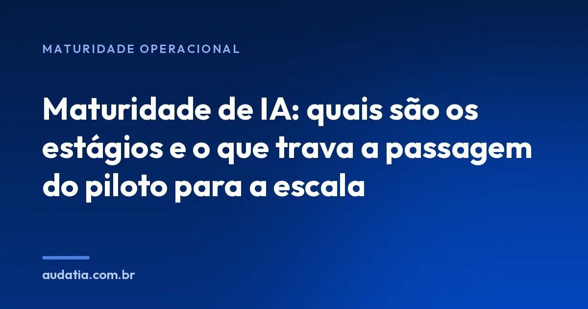 Maturidade de IA: quais são os estágios e o que trava a passagem do piloto para a escala